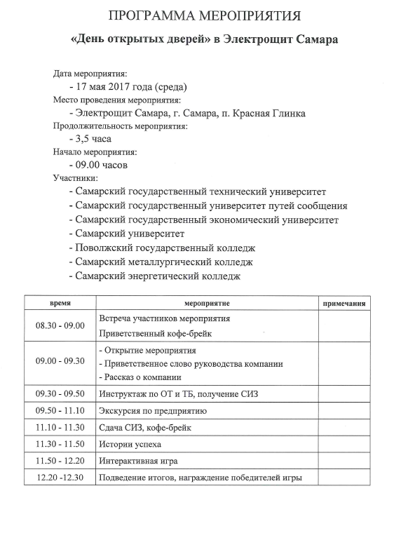 "День открытых дверей" в Электрощит Самара